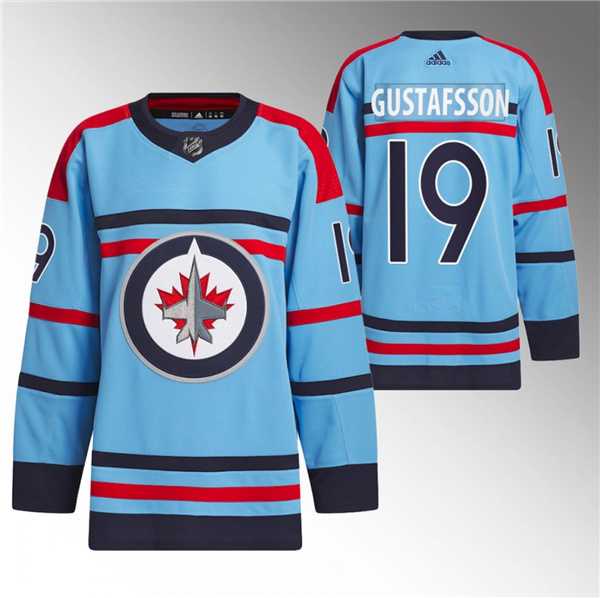Men%27s Winnipeg Jets #19 David Gustafsson Light Blue Anniversary Primegreen Stitched Jersey Dzhi->winnipeg jets->NHL Jersey